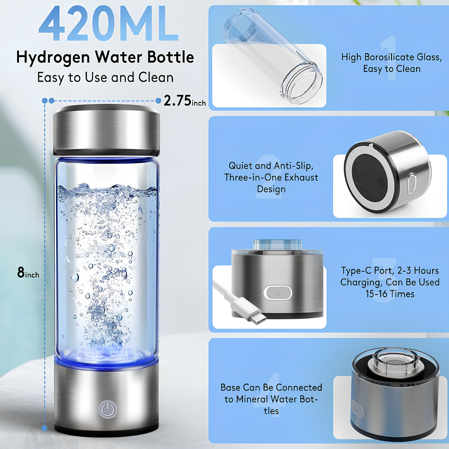 Smart Avantage™ Hydro Pure – Hydrogen Water Bottle